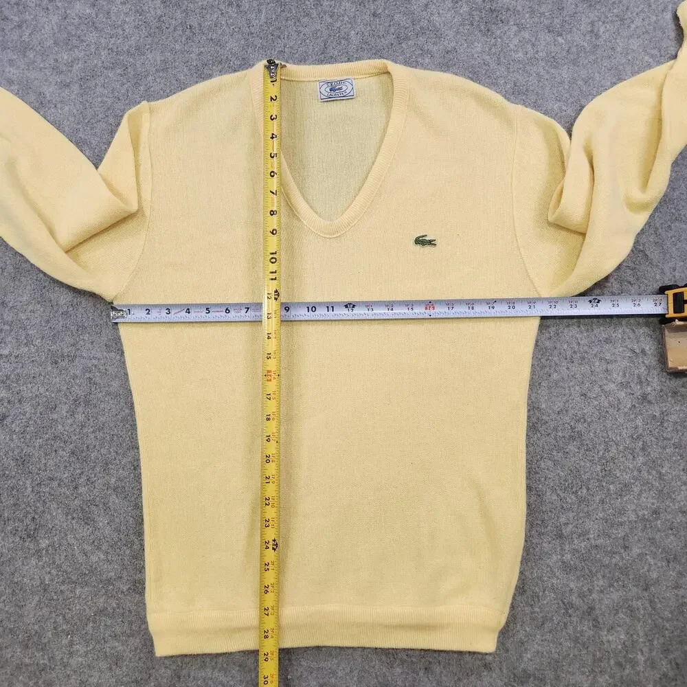 Vintage‎ IZOD Lacoste Sweater Mens Large V Neck Pullover Crocodile 80s Knit USA